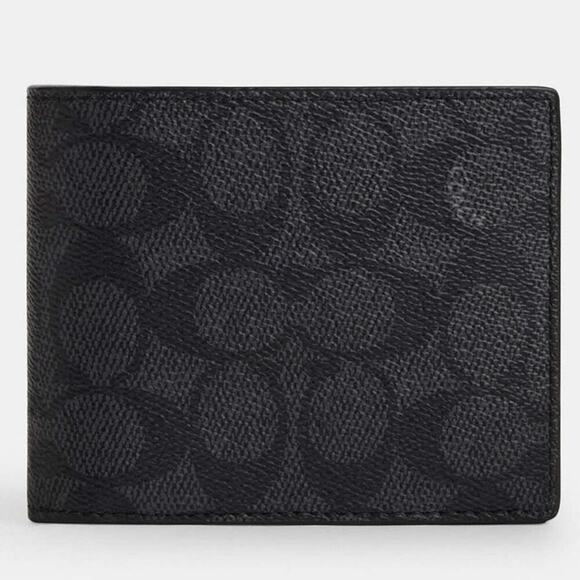 Coach CR899 Crossgrain Leather Wallet with Removable Insert Black Logo NEW/NWT - Picture 2 of 12